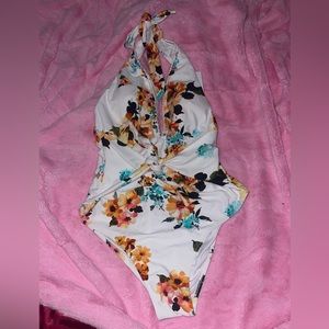 Cupshe Floral One Piece Swim Large